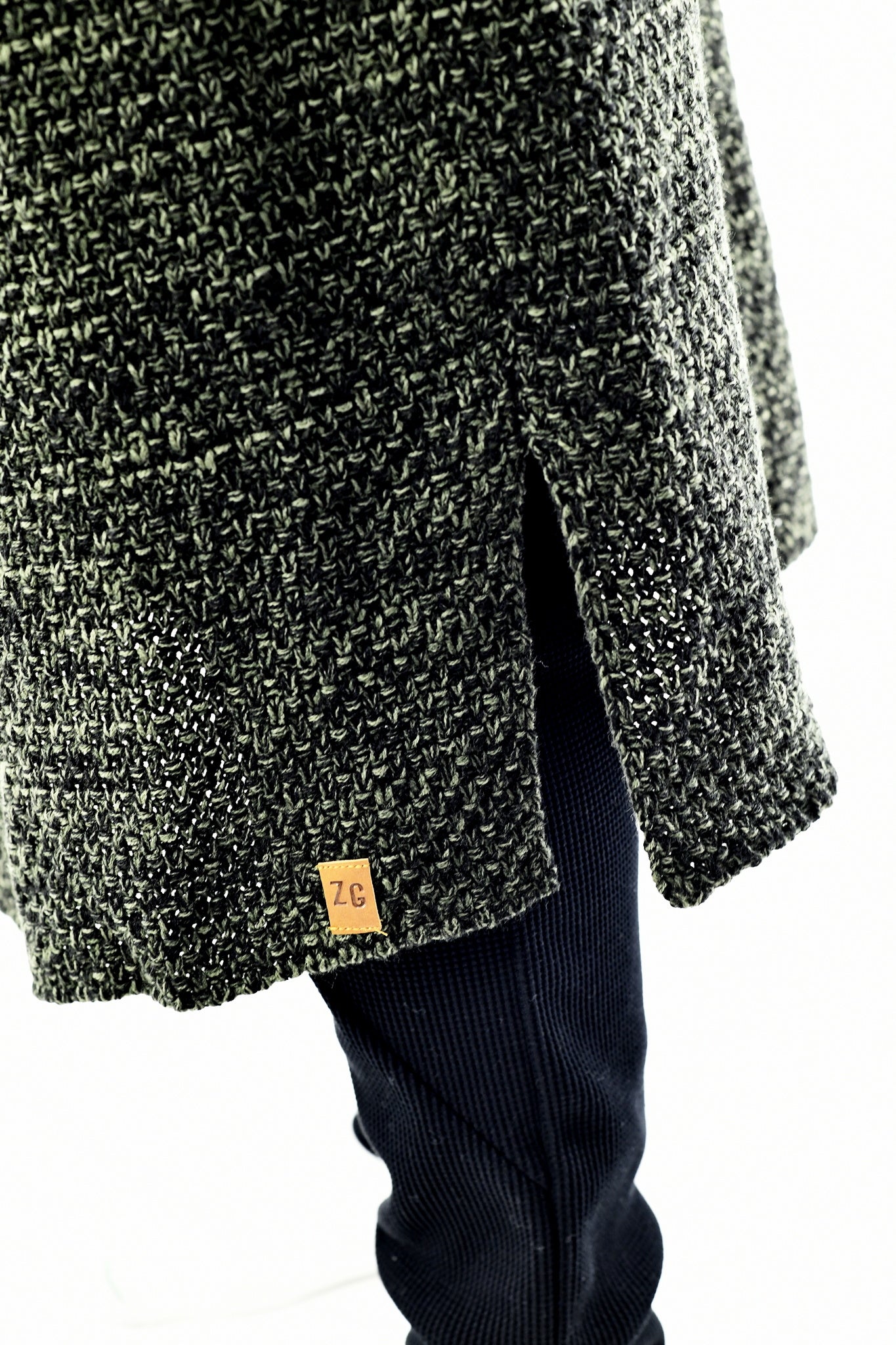 Menswear Khaki Marl Hooded Cardigan with Pockets ZG5543