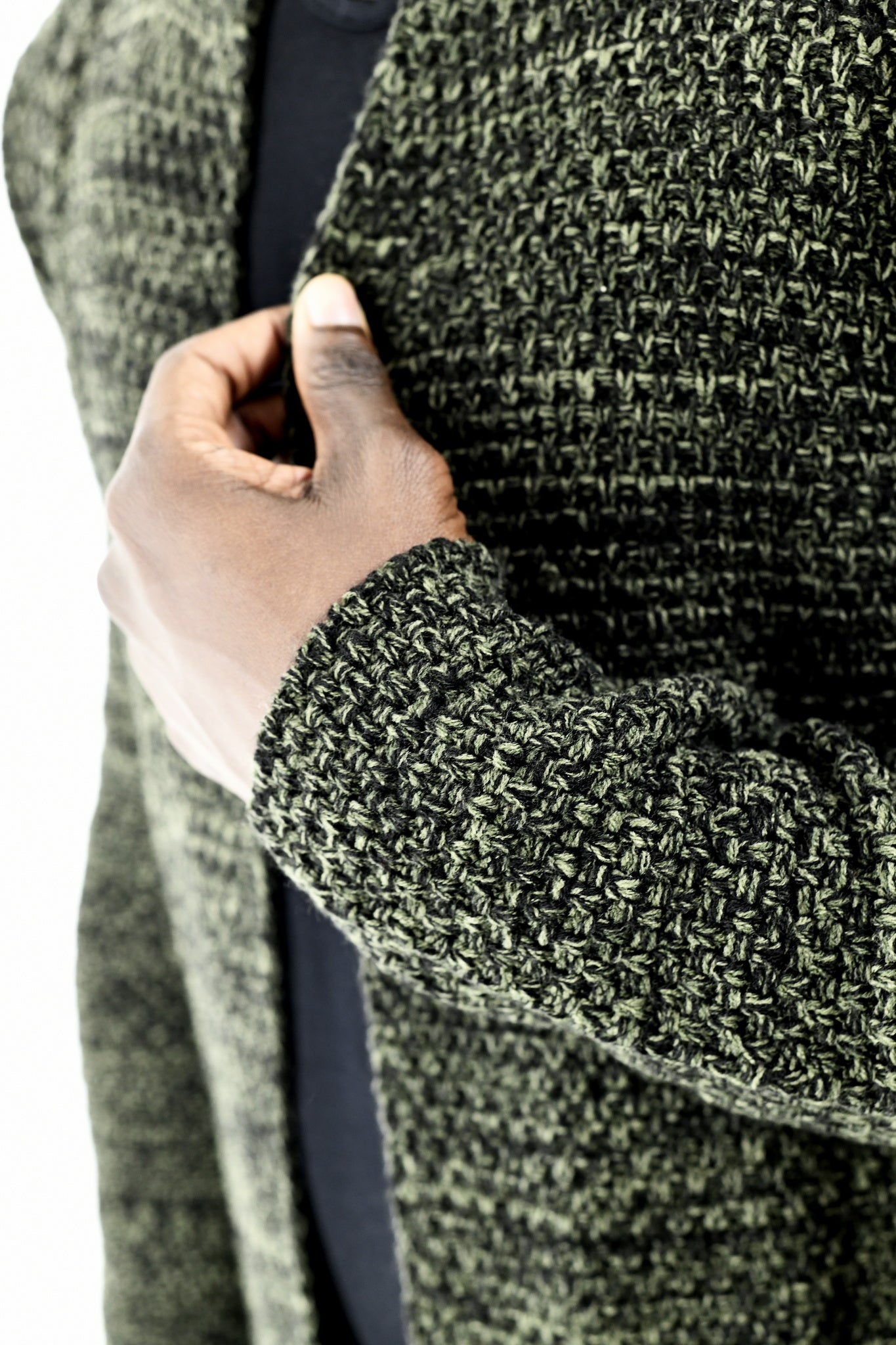 Menswear Khaki Marl Hooded Cardigan with Pockets ZG5543