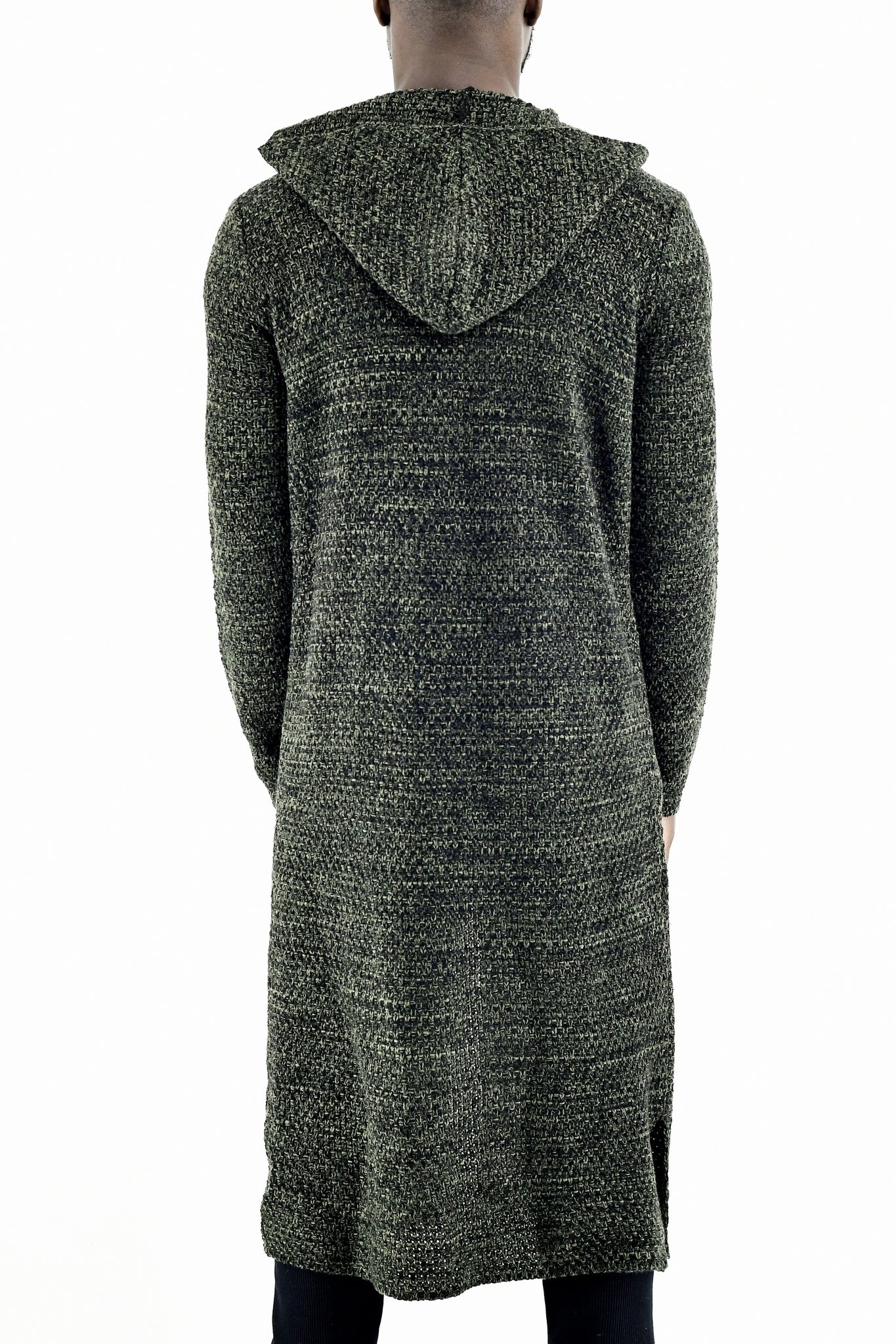 Menswear Khaki Marl Hooded Cardigan with Pockets ZG5543