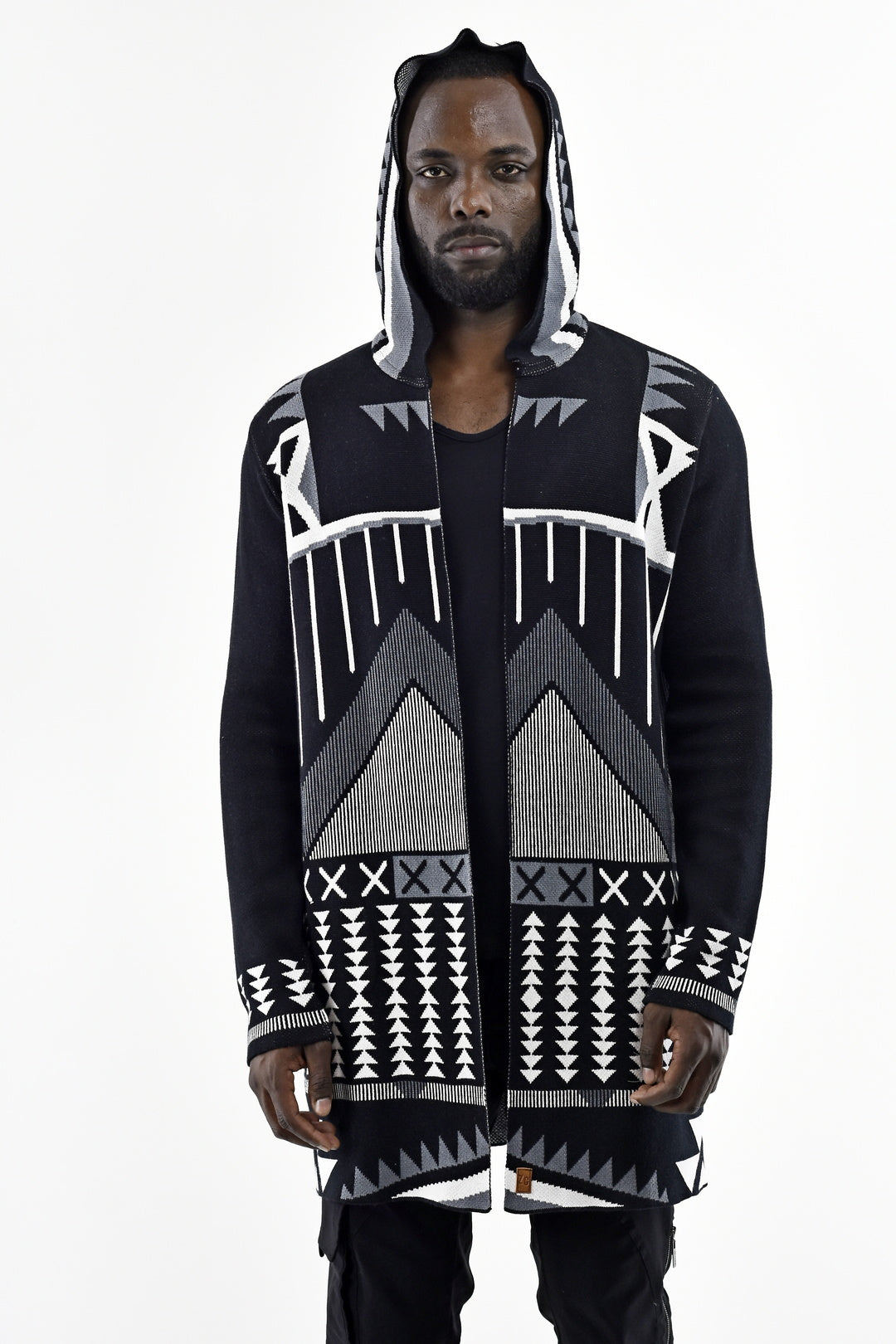 Menswear Cross Hooded Cotton Cardigan ZG5545
