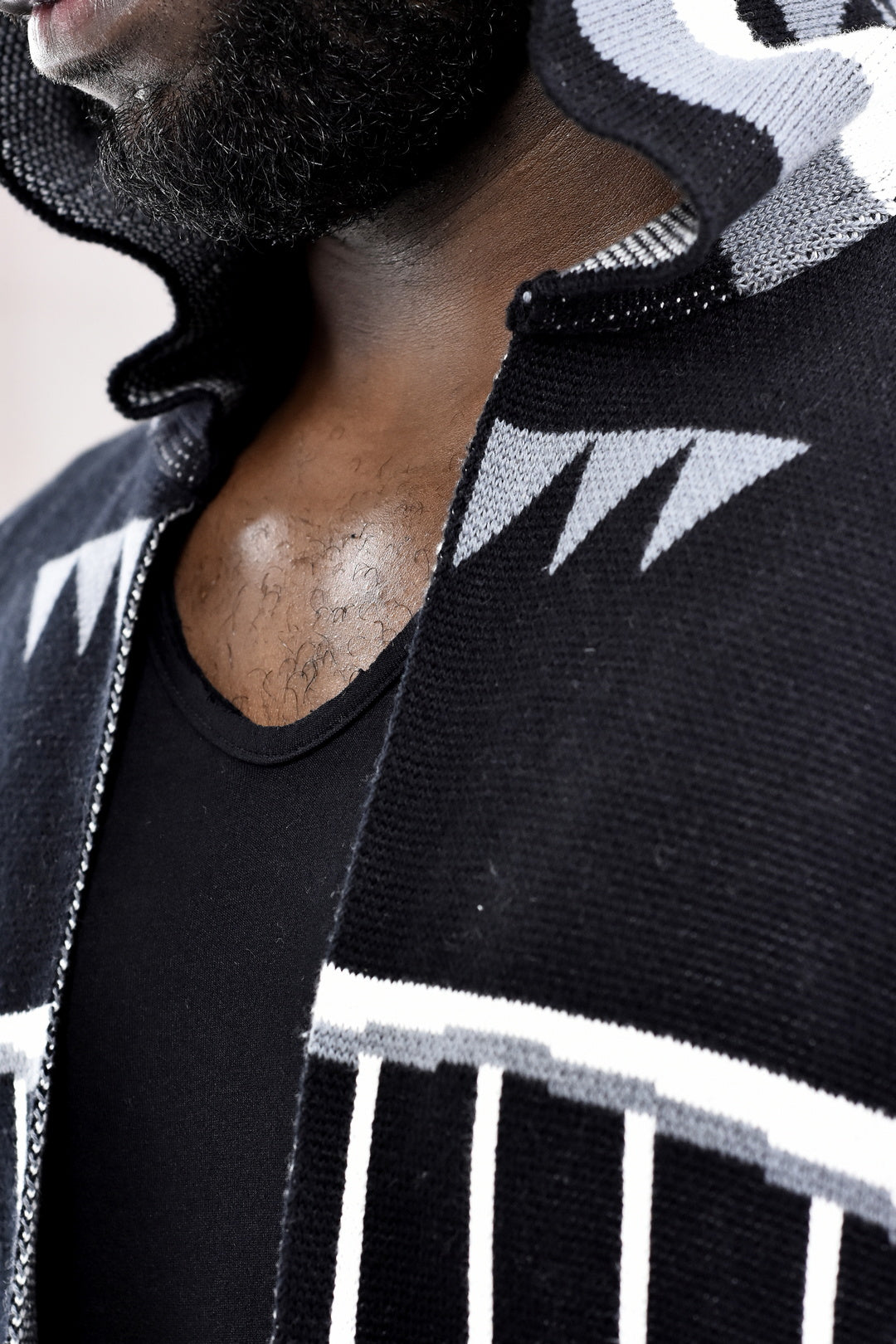 Menswear Cross Hooded Cotton Cardigan ZG5545