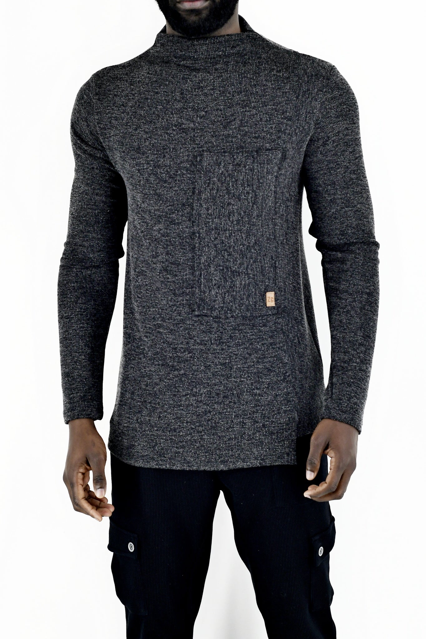 Mens Step Hem Funnel Neck T ZG5560