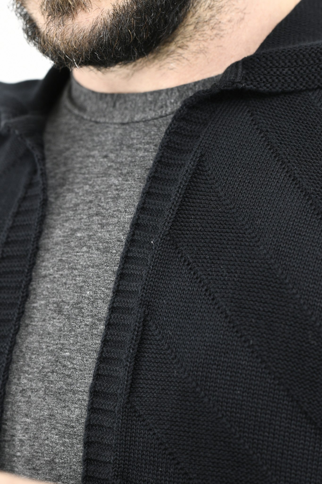 Menswear Black Hooded Chevron Cardigan ZG5566