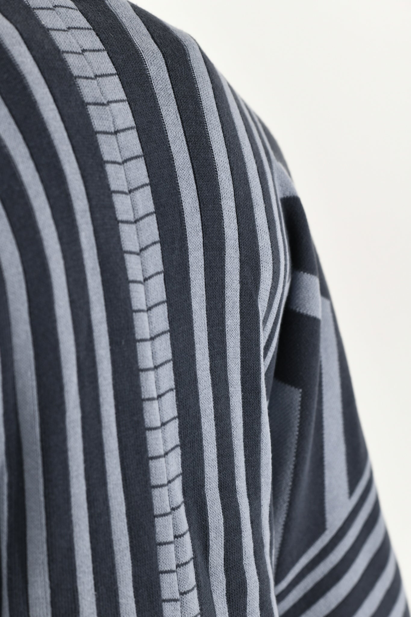 Menswear Knitted Denim and Slate Zebra Poncho ZG5567