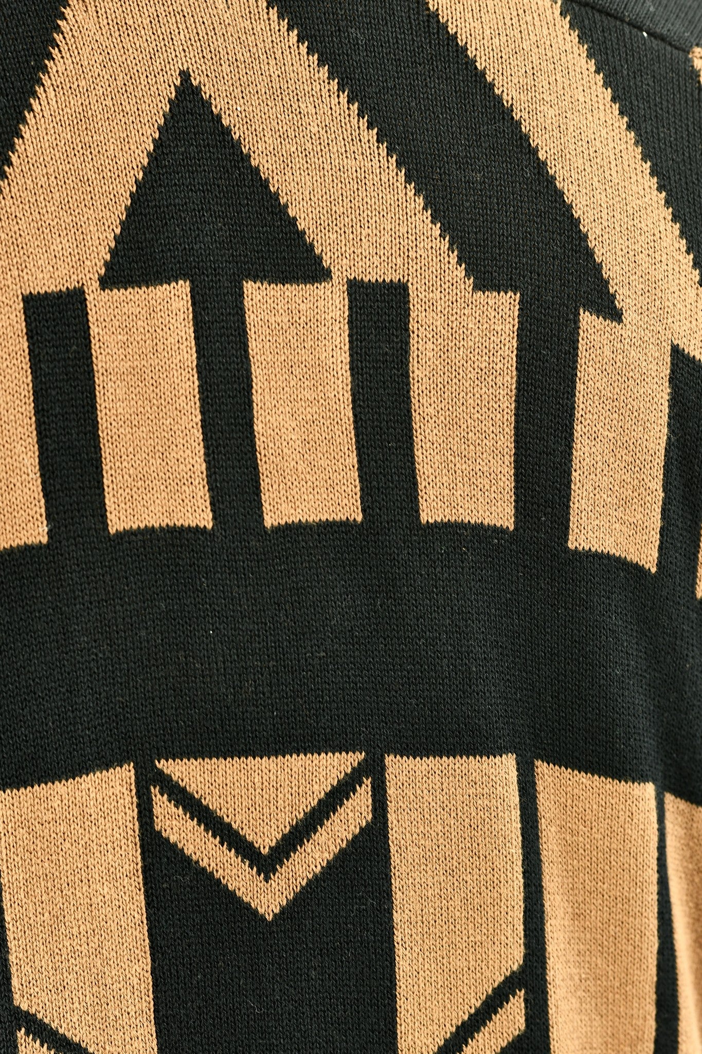 Menswear Knitted Bronze and Black Chevron Poncho ZG5571