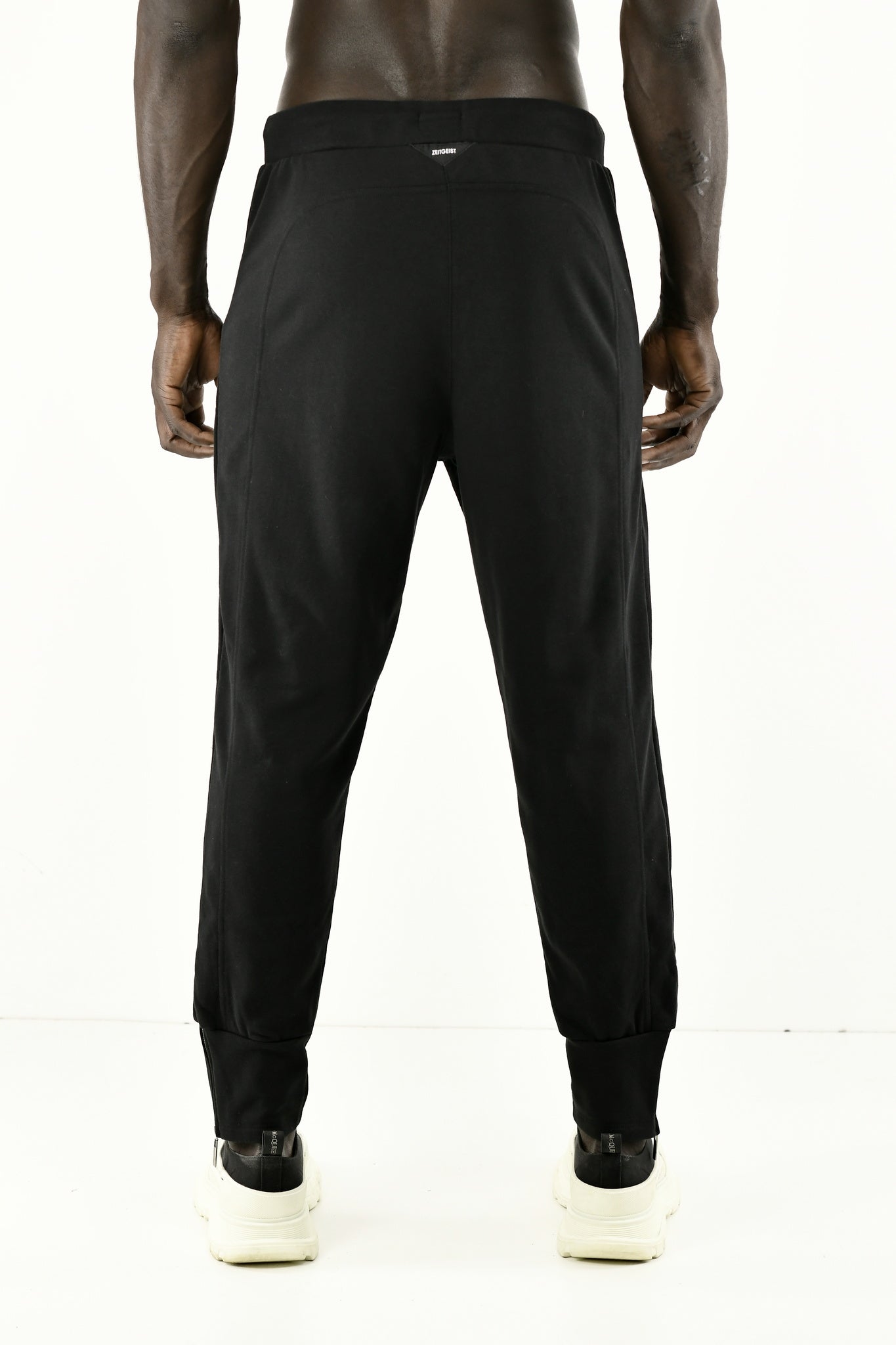Menswear Black Fleece Zip Cuff Track Pants ZG5574