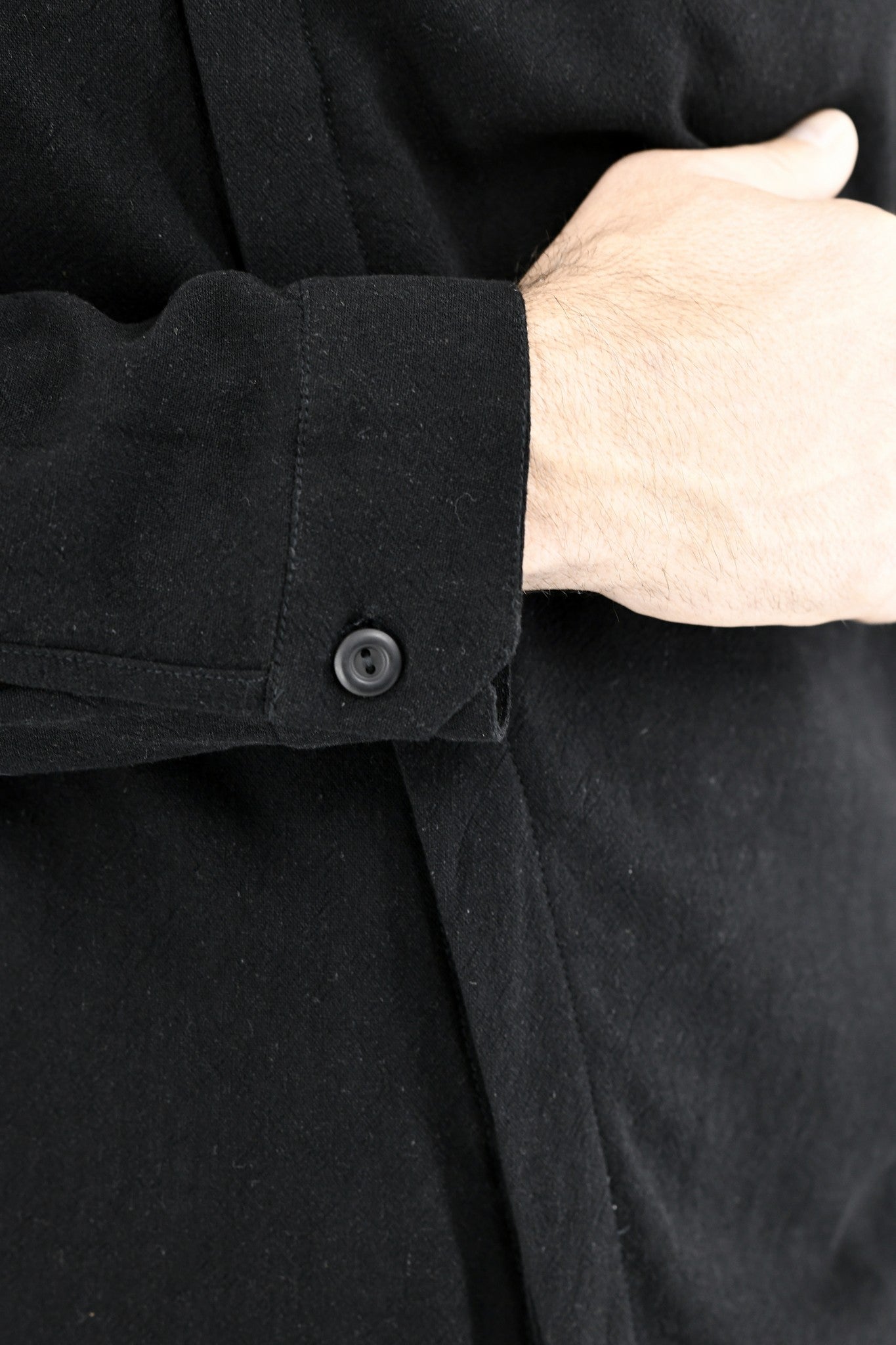 Menswear Black Asymetric Button Shirt ZG5575