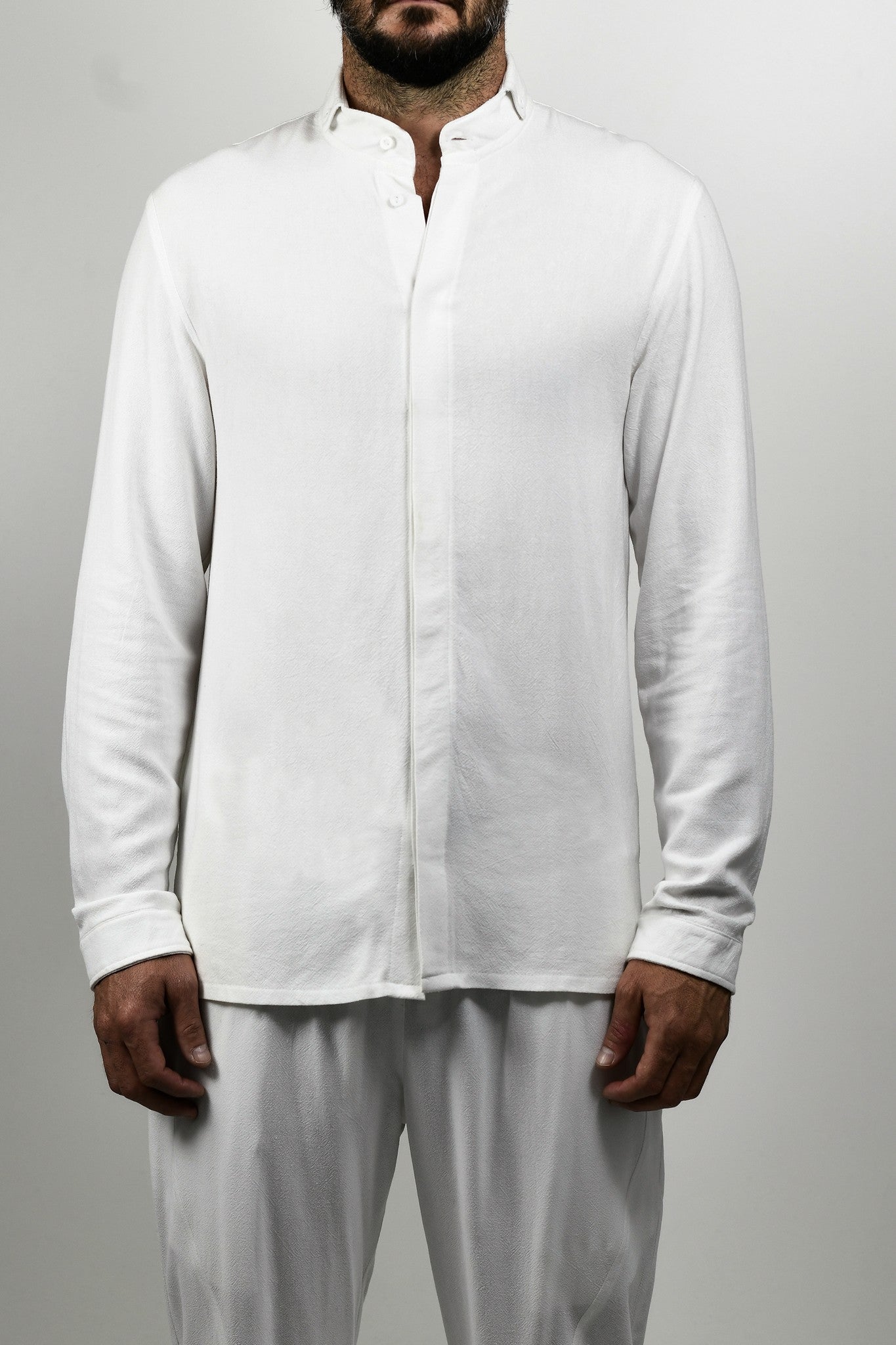 Menswear White Buttondown Collar Shirt ZG5576
