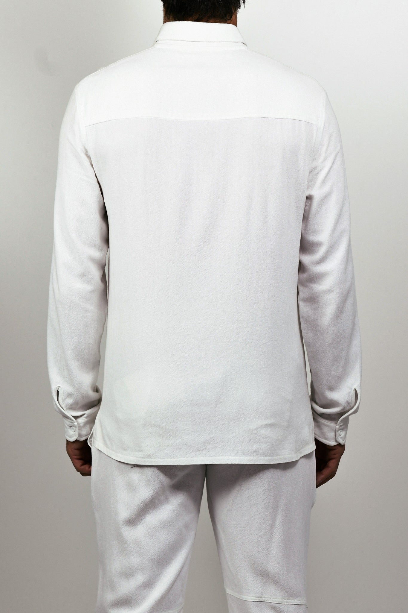 Menswear White Buttondown Collar Shirt ZG5576