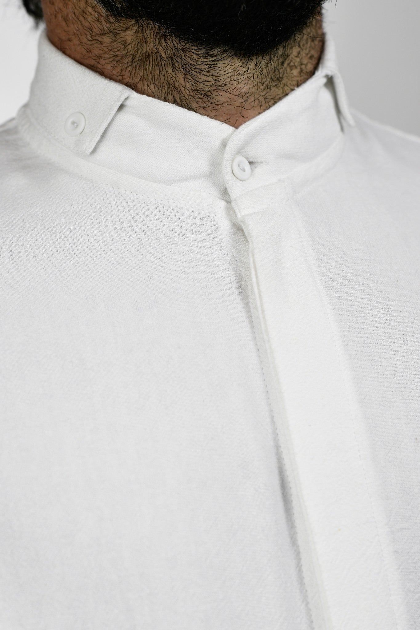 Menswear White Buttondown Collar Shirt ZG5576