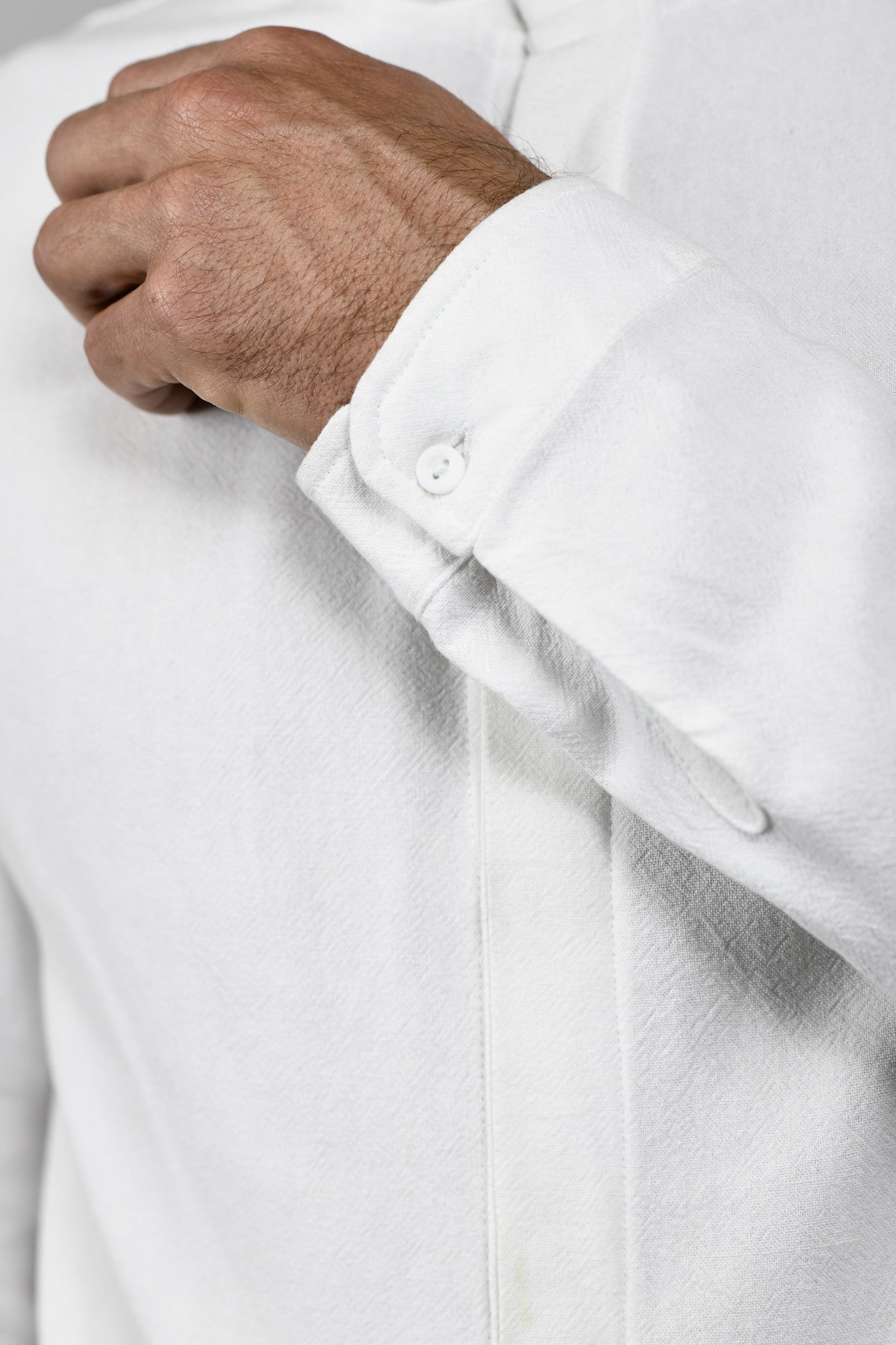 Menswear White Buttondown Collar Shirt ZG5576