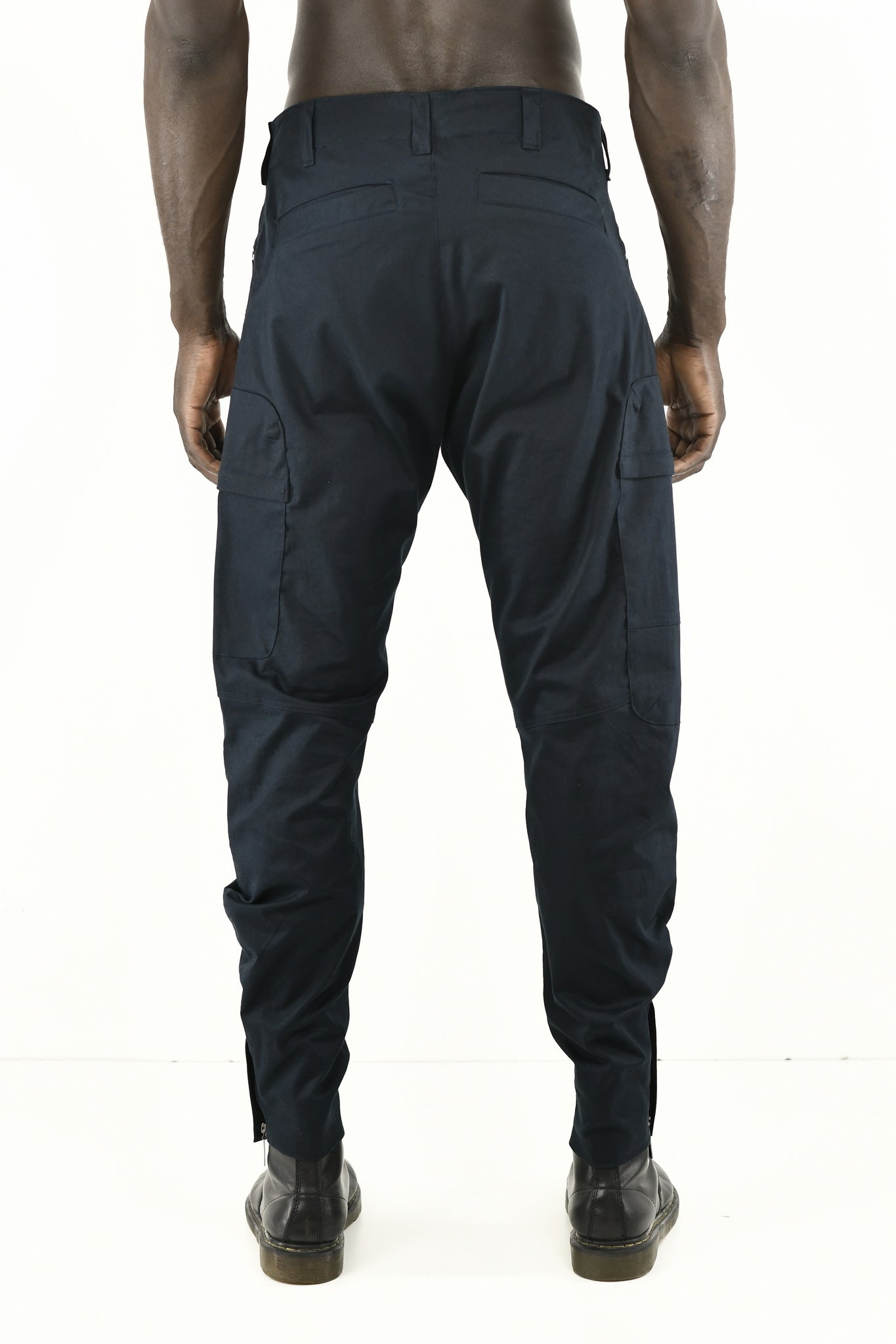 Menswear Extra Dark Indigo Zip Cuff Cargo Jogger Pants ZG5580