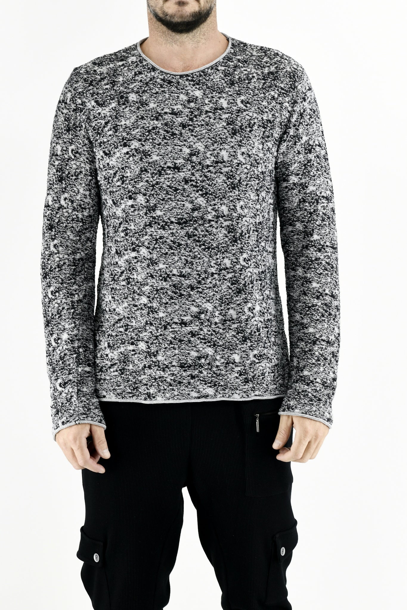 Cotton Marl Plated Crewneck Jersey ZG5617