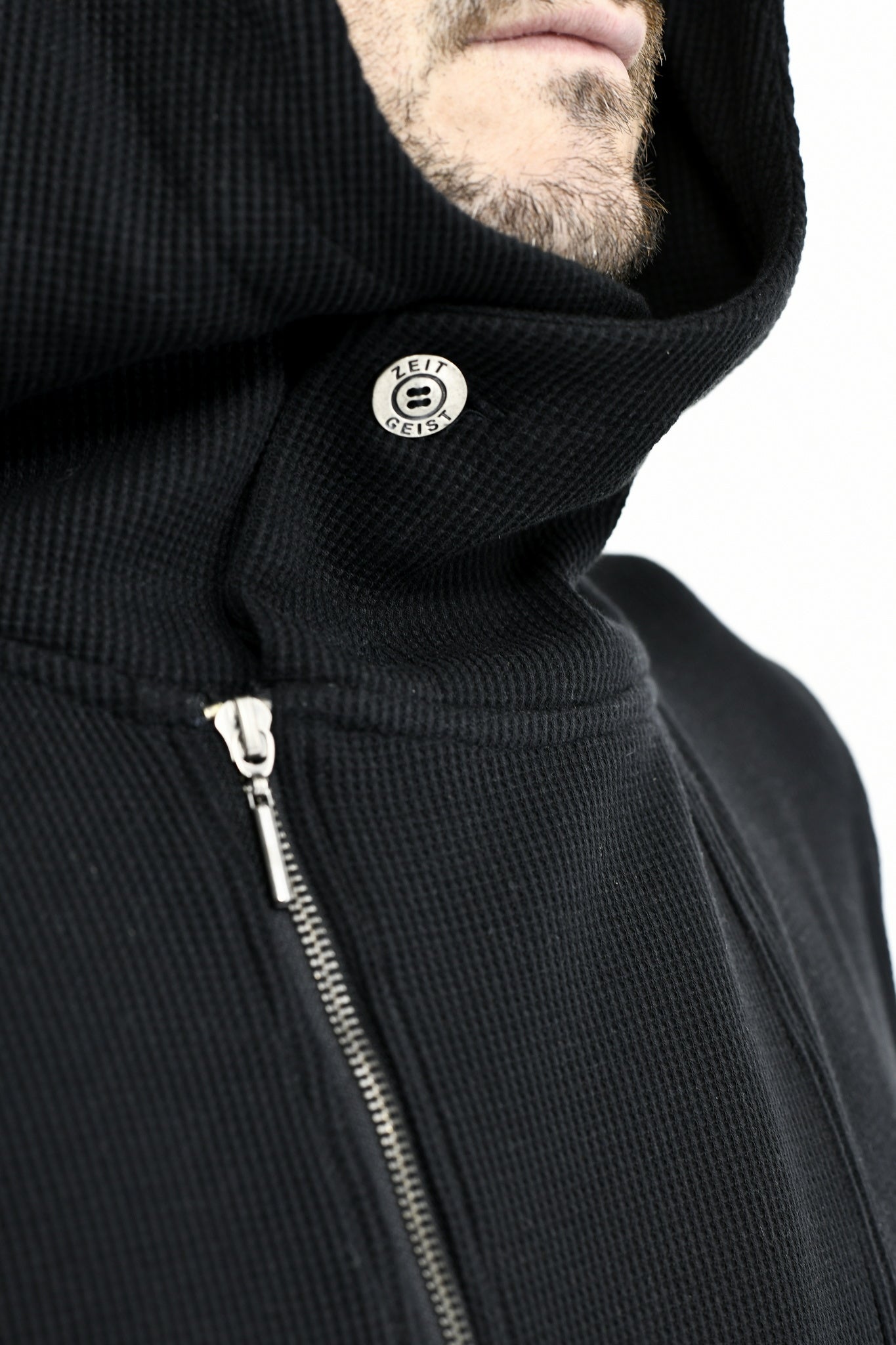 Menswear Waffle knit Parka with Hood  ZG5624