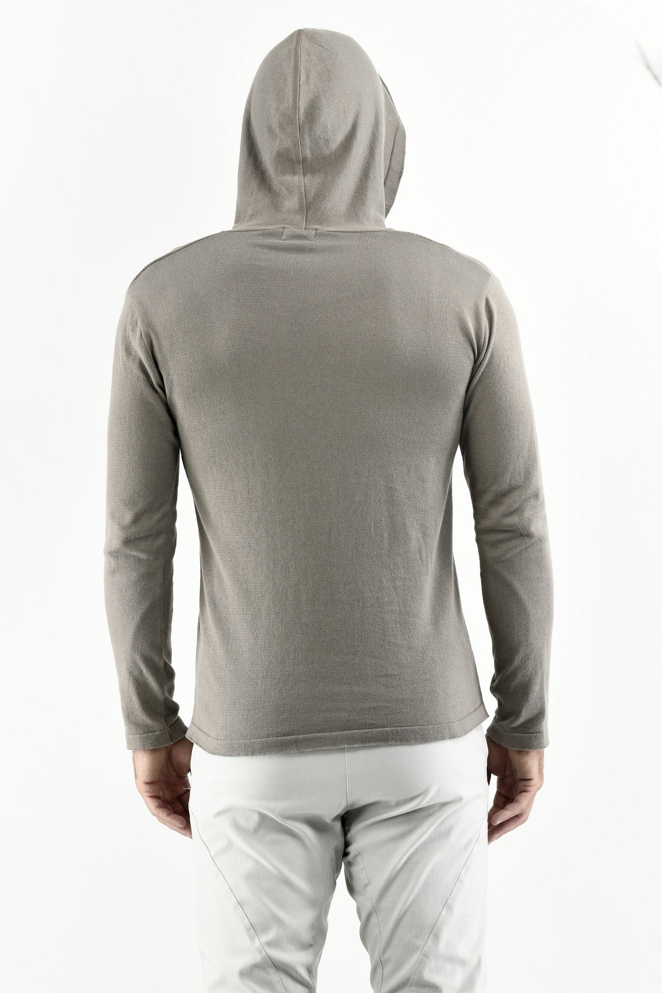 Taupe Fine Gauge Knitwear Hoodie Jersey ZG5627