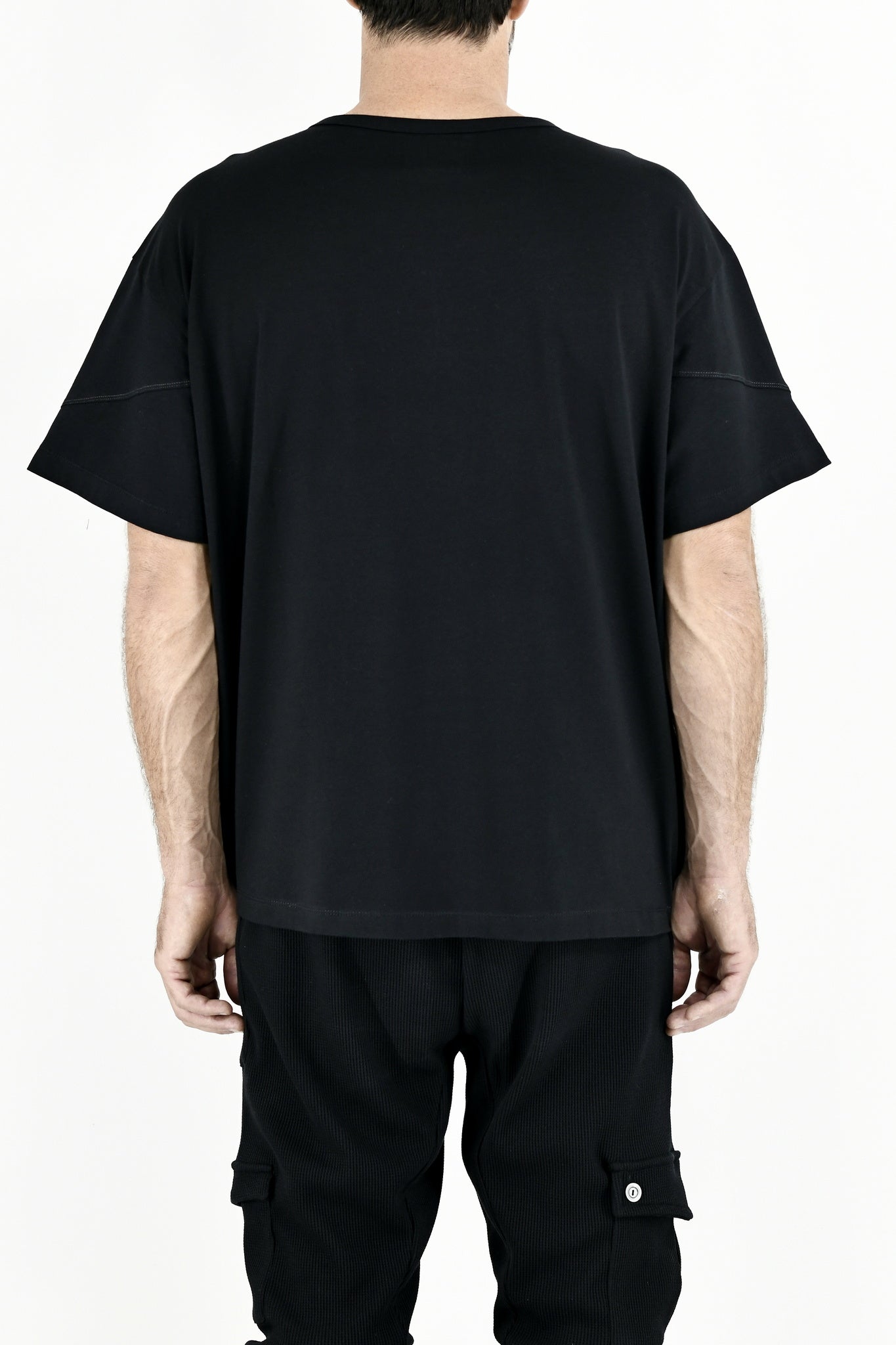 Menswear Black Oversize Cutline T ZG5612