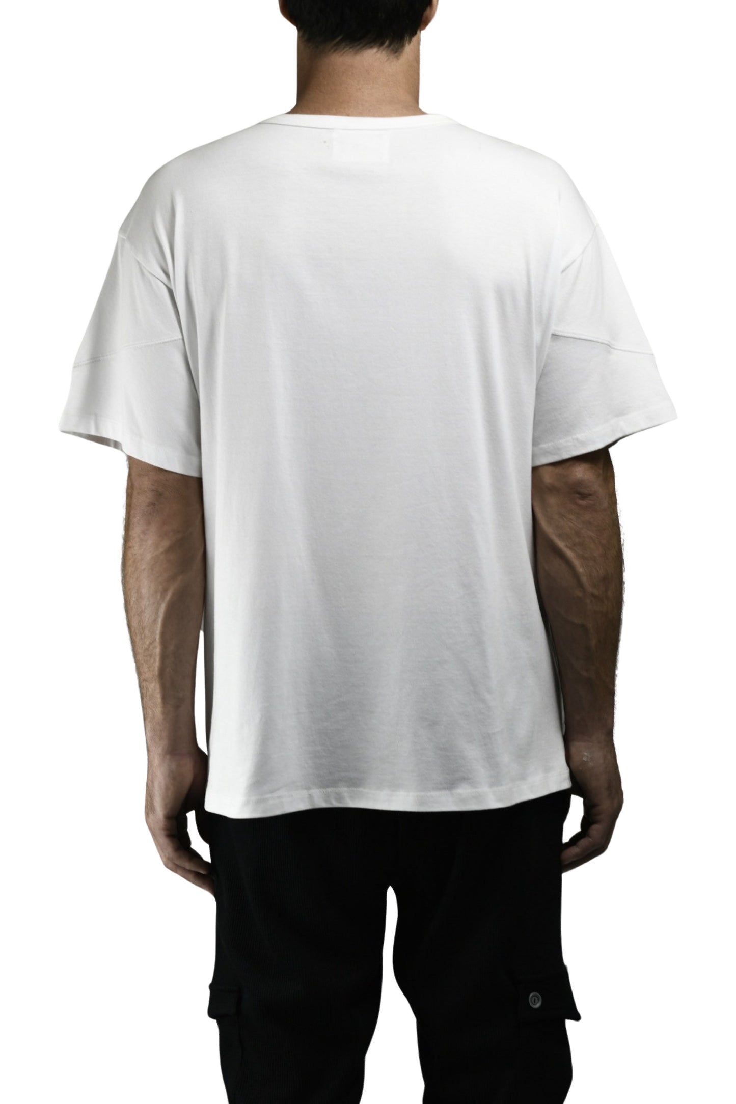 Menswear White Oversize Cutline T ZG5611