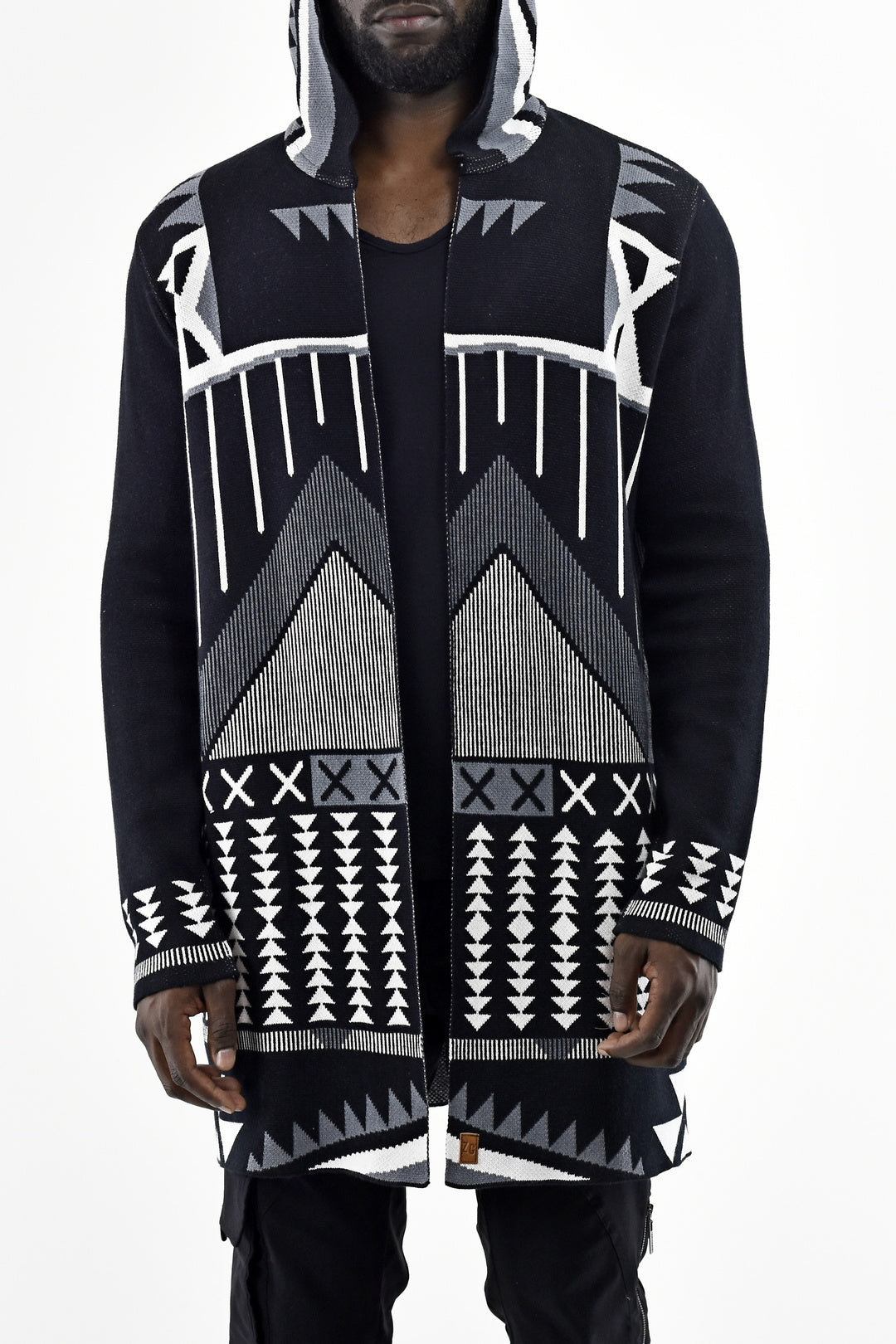 Menswear Cross Hooded Cotton Cardigan ZG5545