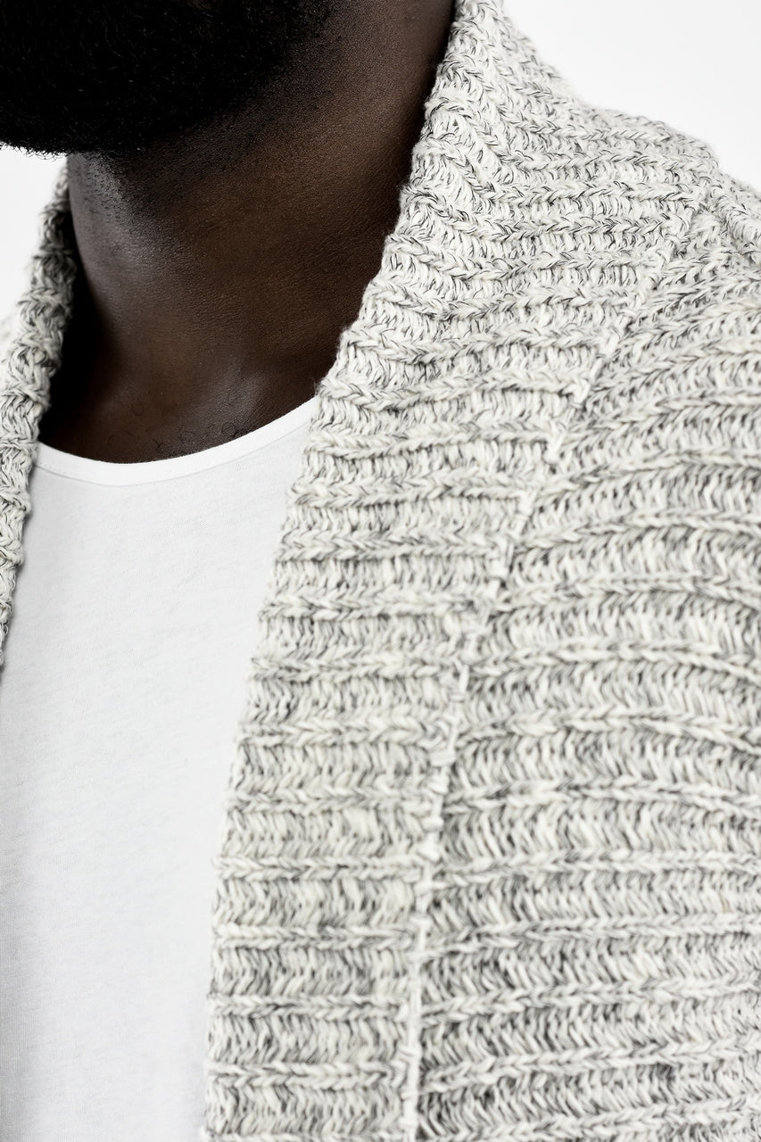 Menswear Cream and Greys Marl Shawl Collar Cardigan ZG5552