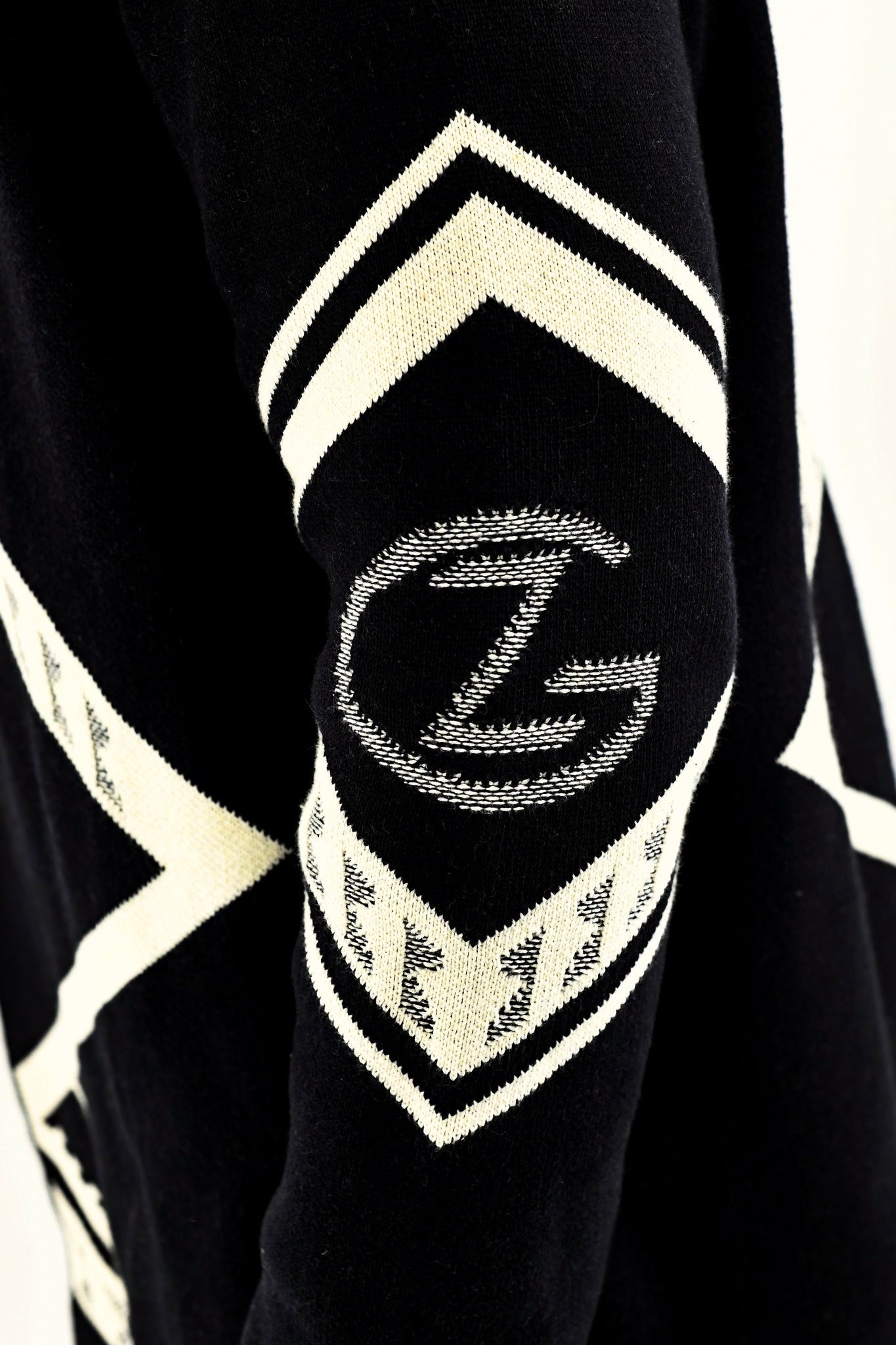 Mens Black and Cream Logo Hooded Cardigan ZG5557
