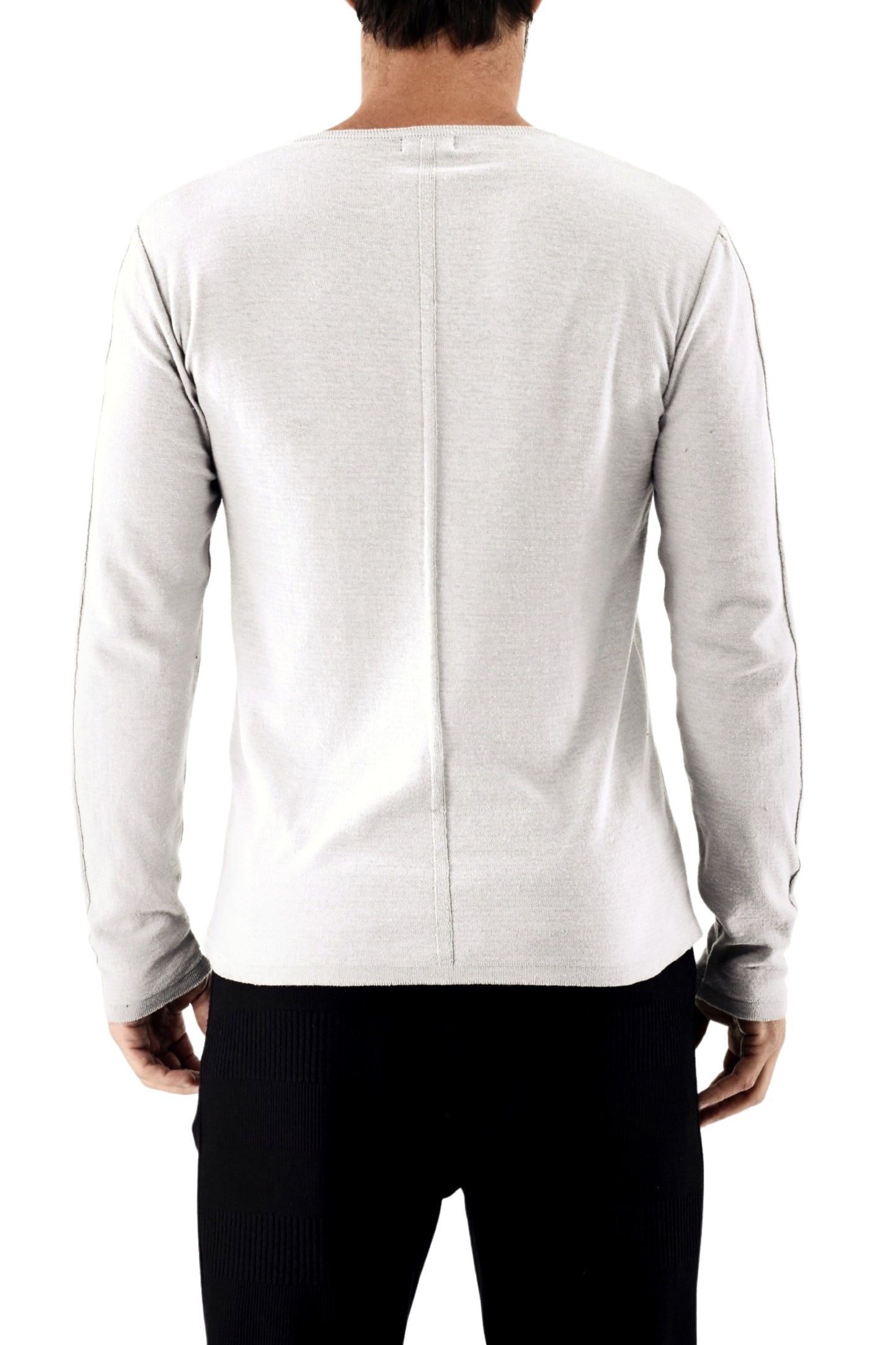 Mens Off-white Raised Rib Detail Cotton Summer Jersey ZG5541