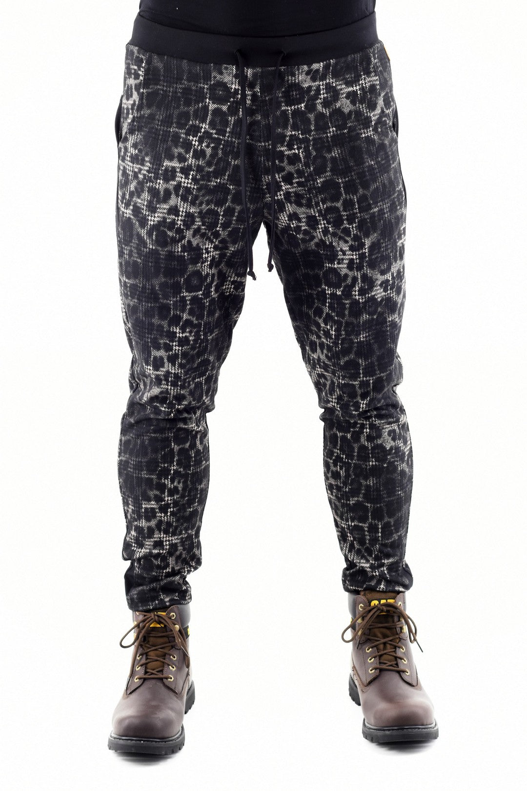 Mens Leopard and Houndstooth pull on pants ZG5327