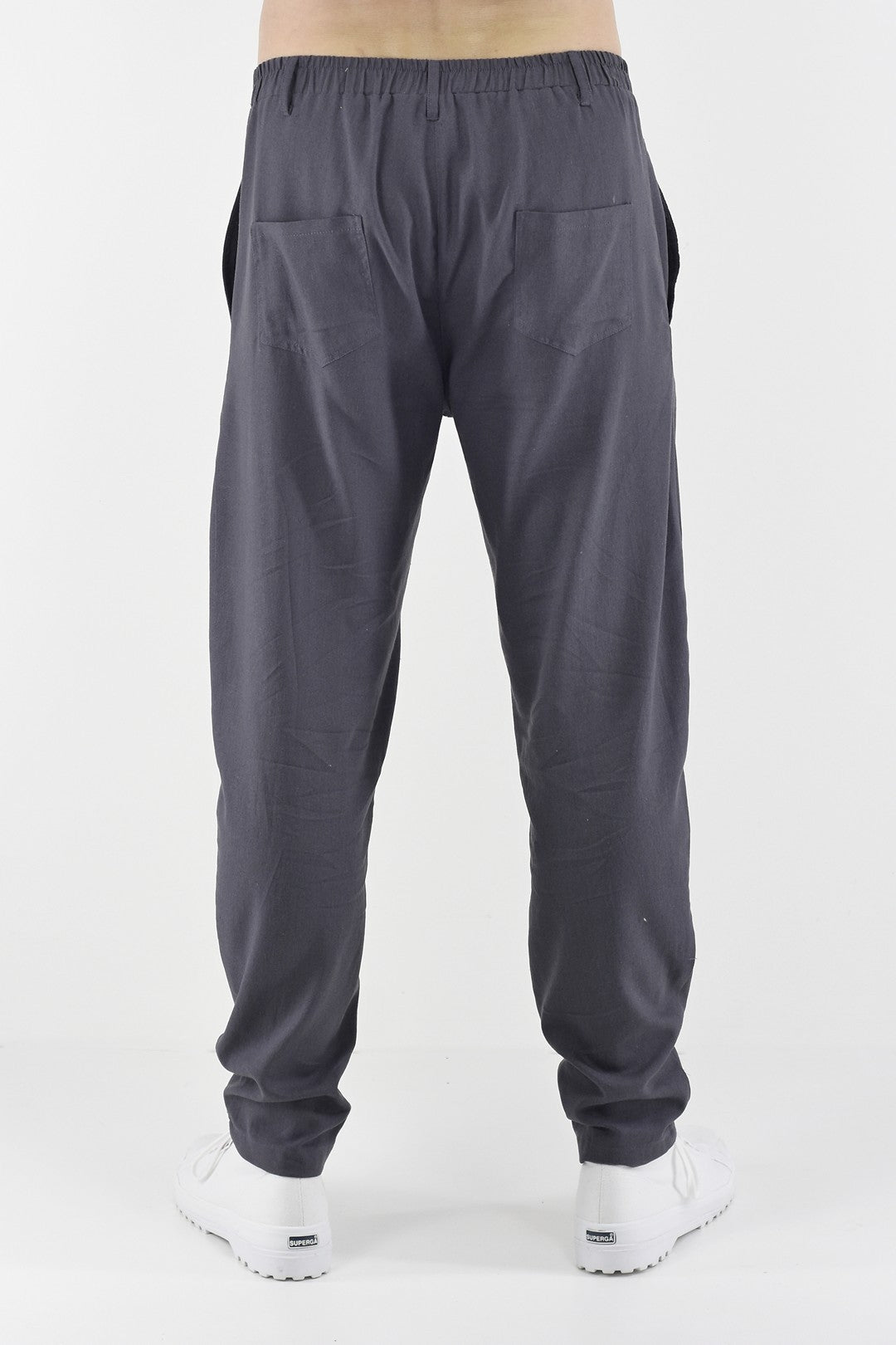 Mens Grey Linen Trousers ZG5408