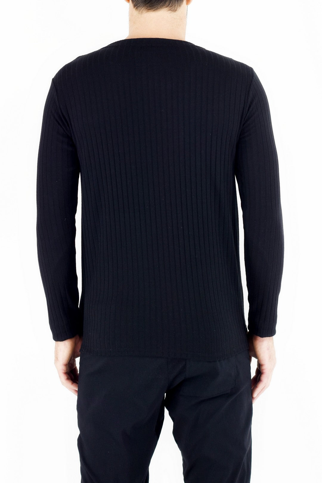 Mens Black Diagonal Rib T ZG5430