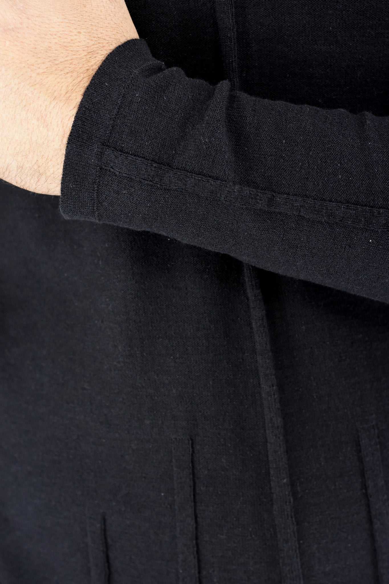 Mens Black Raised Rib Detail Cotton Summer Jersey ZG5461