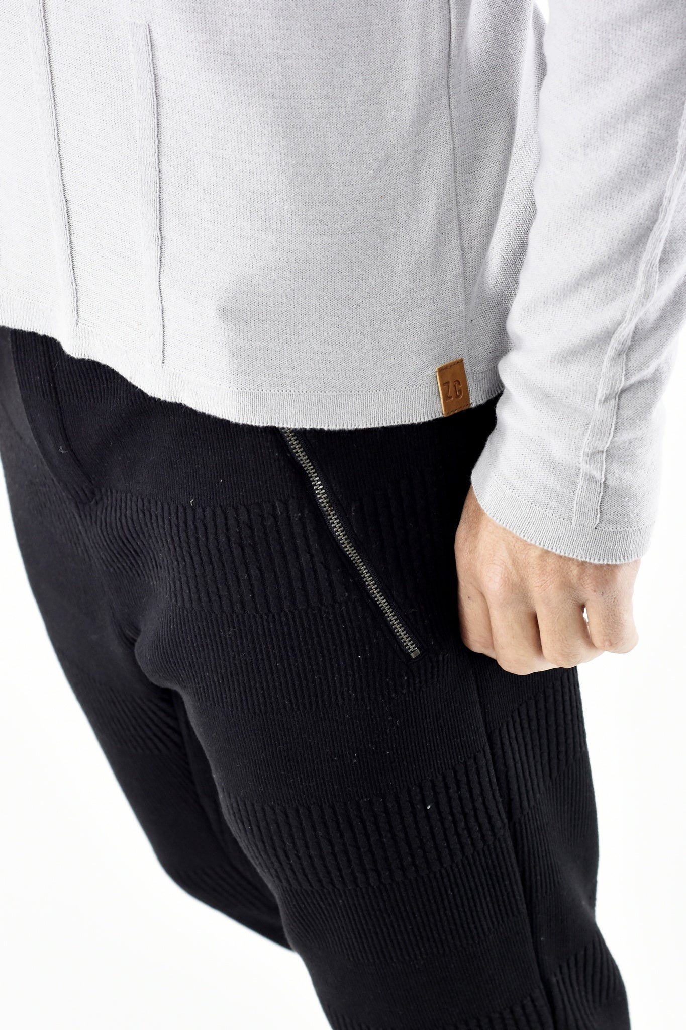 Mens Light Grey Raised Rib Detail Cotton Summer Jersey ZG5463
