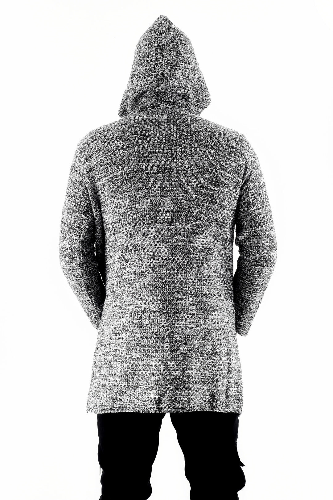 Menswear Greys Marl Hooded Cardigan with Pockets ZG5515