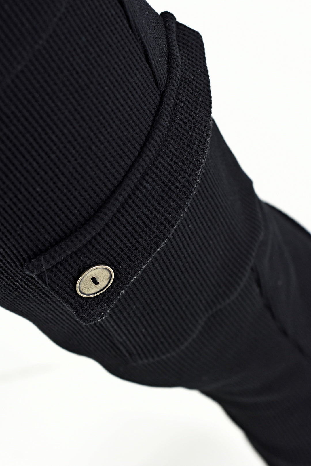 Menswear Black Waffle Cargo Pull on Pants ZG5522