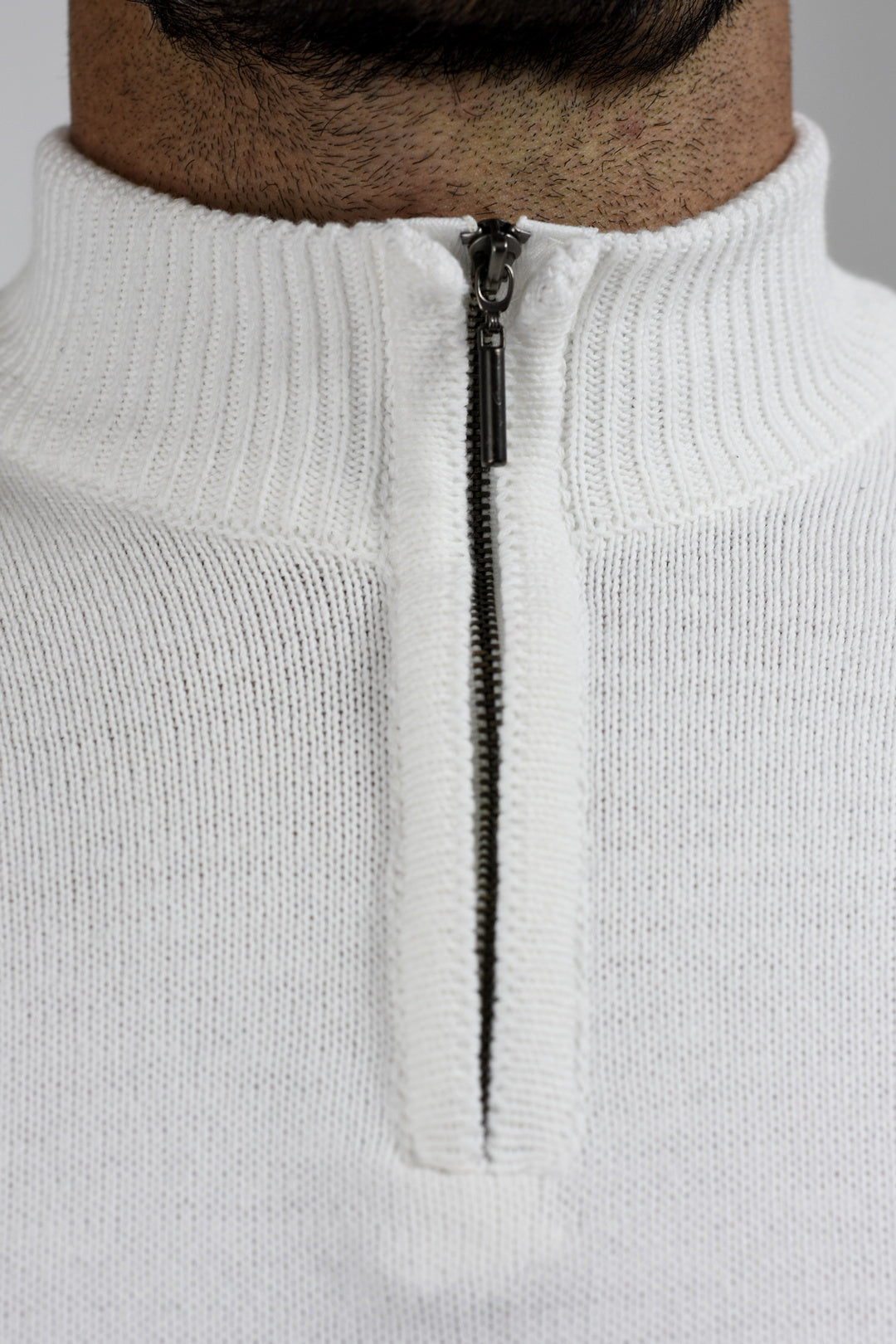 Menswear Off-white Zip Polo Jersey ZG5531