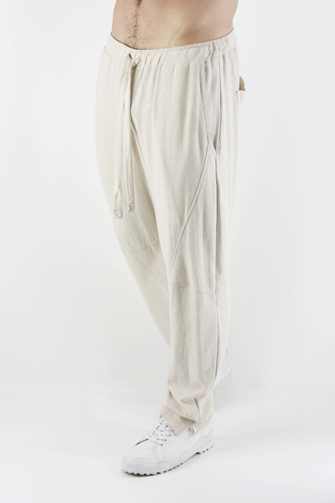 Menswear Pull-on Pants in Ghost Linen ZG5535