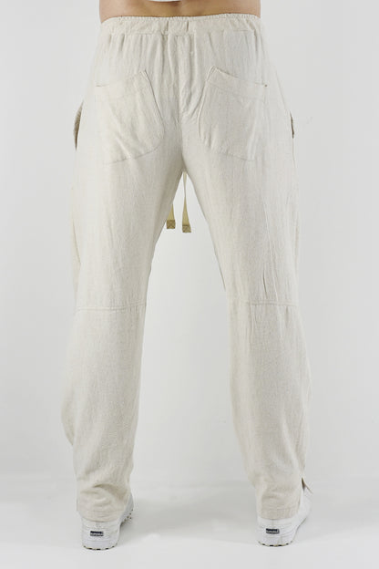 Menswear Pull-on Pants in Ghost Linen ZG5535