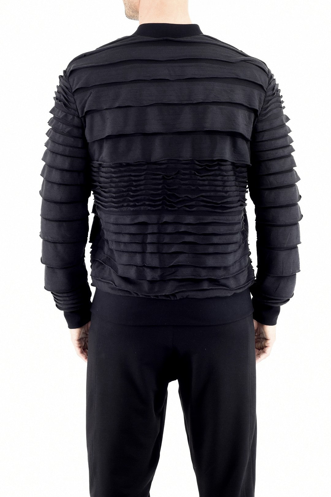 Mens Black Flap Zip Bomber ZG5382