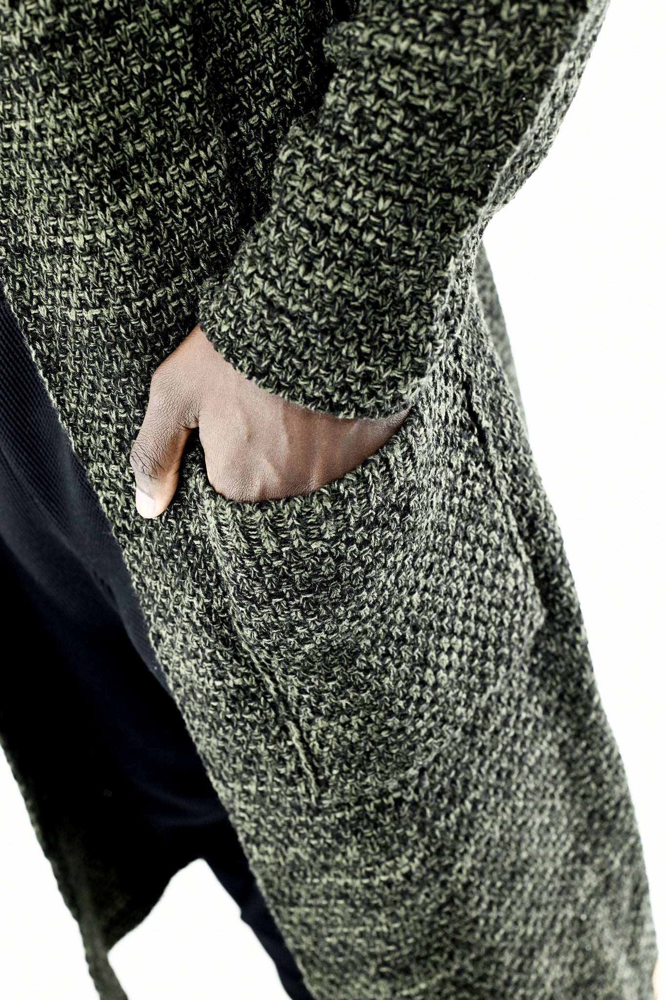Menswear Khaki Marl Hooded Cardigan with Pockets ZG5543