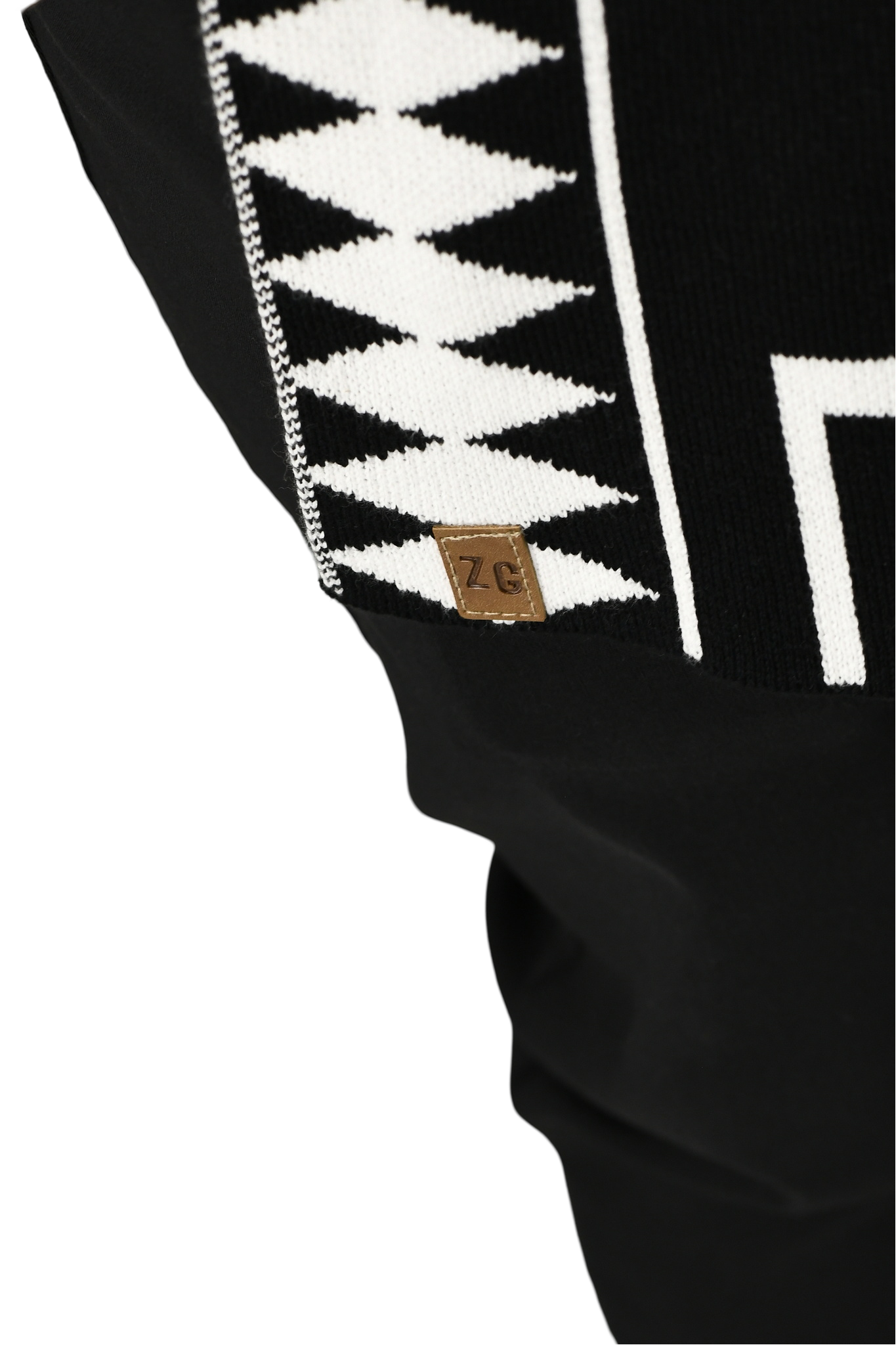 Menswear Black Knitted Jagged Poncho ZG5551