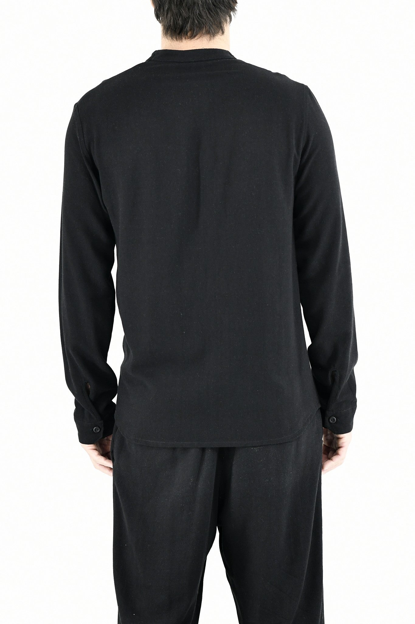 Menswear Black Asymetric Button Shirt ZG5575