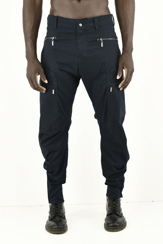 Menswear Extra Dark Indigo Zip Cuff Cargo Jogger Pants ZG5580