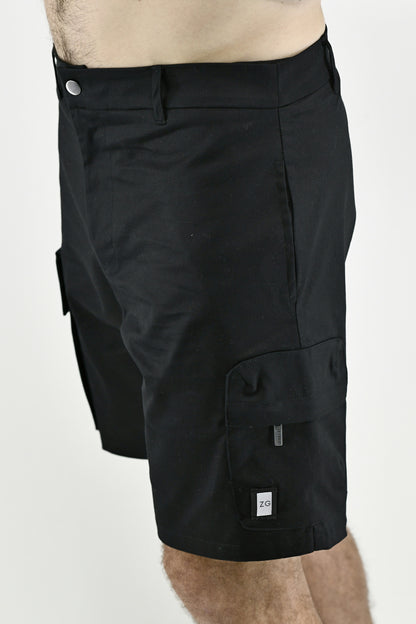 Mens Black Multi-pocket Cargo Shorts ZG5602