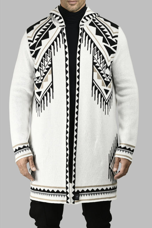 Menswear Inverted Fringe Cotton Cardigan ZG5604