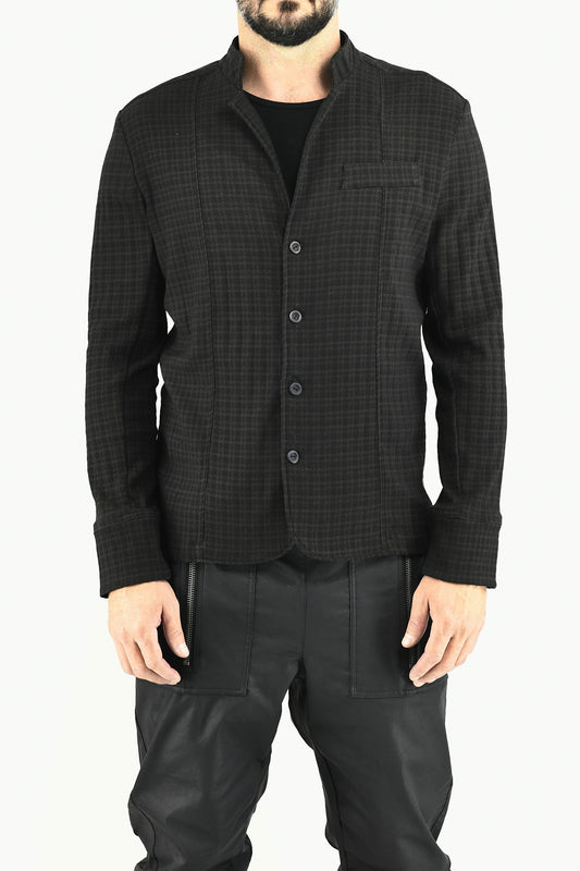 Mens Black and Brown Houndstooth Jacket ZG5635