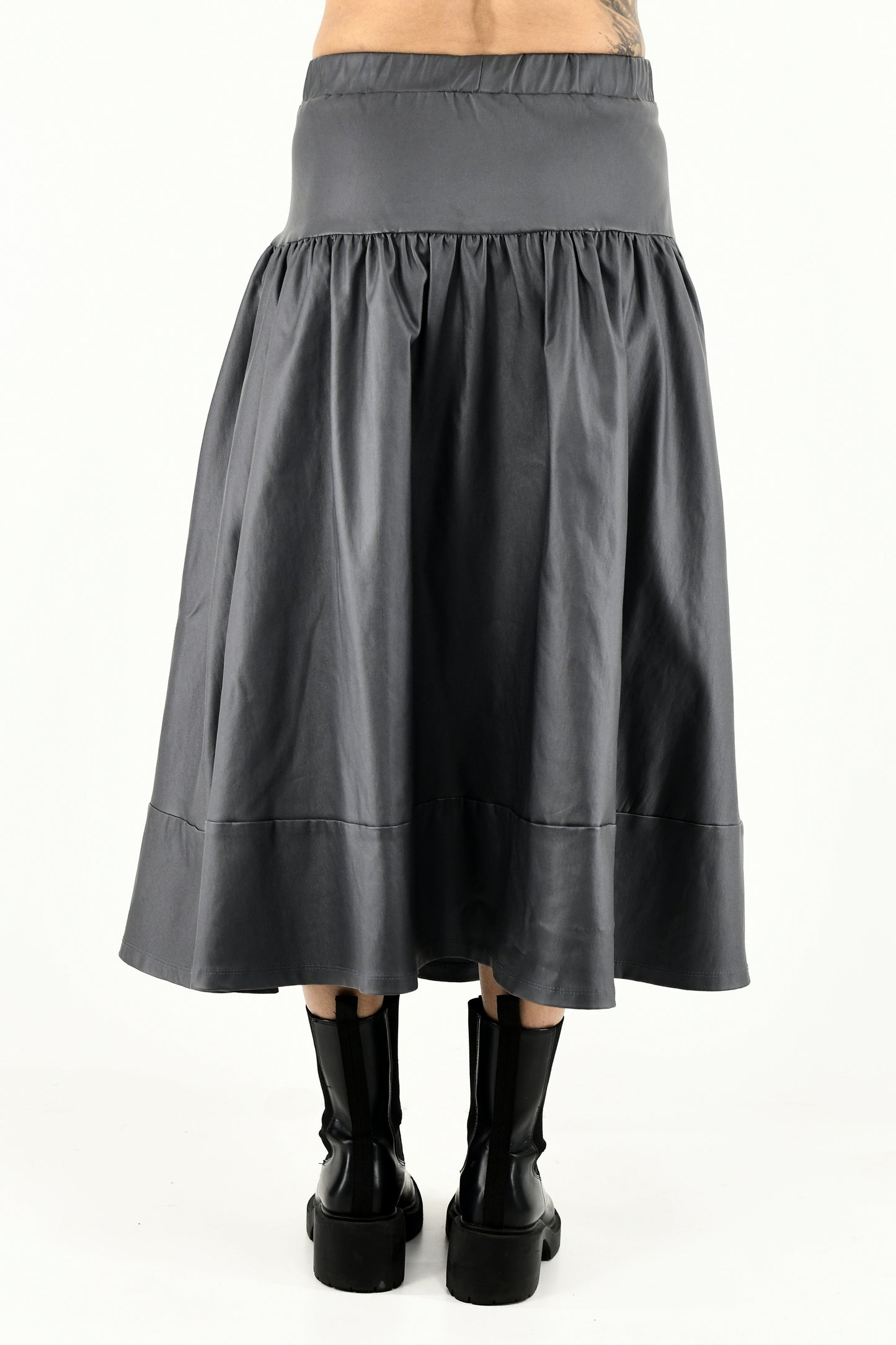 Women’s Grey Pleather Skirt ZG5653