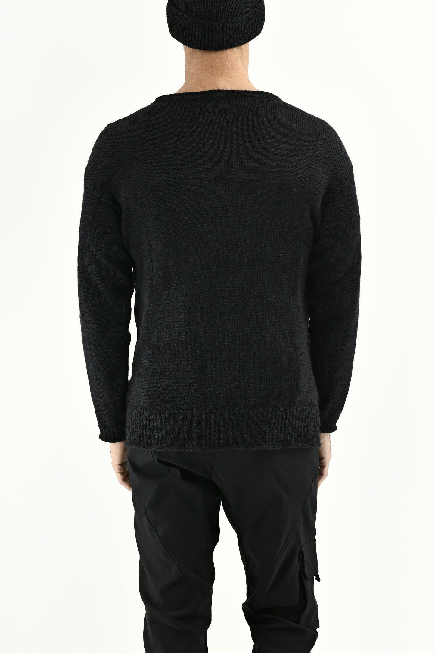 Mens Black Mohair Blend Jersey ZG5664