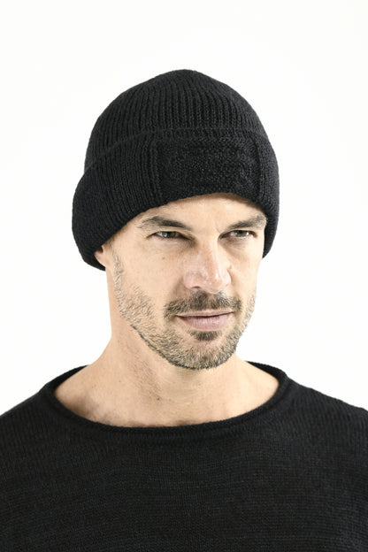 Pure Merino Wool  Ribbed Beanie ZG5665