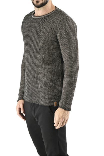 Mens Taupe Marl Cotton Pebble Crewneck Jersey ZG5675