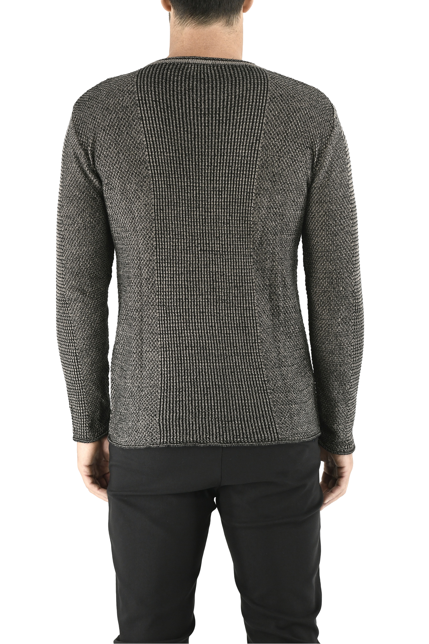 Mens Taupe Marl Cotton Pebble Crewneck Jersey ZG5675