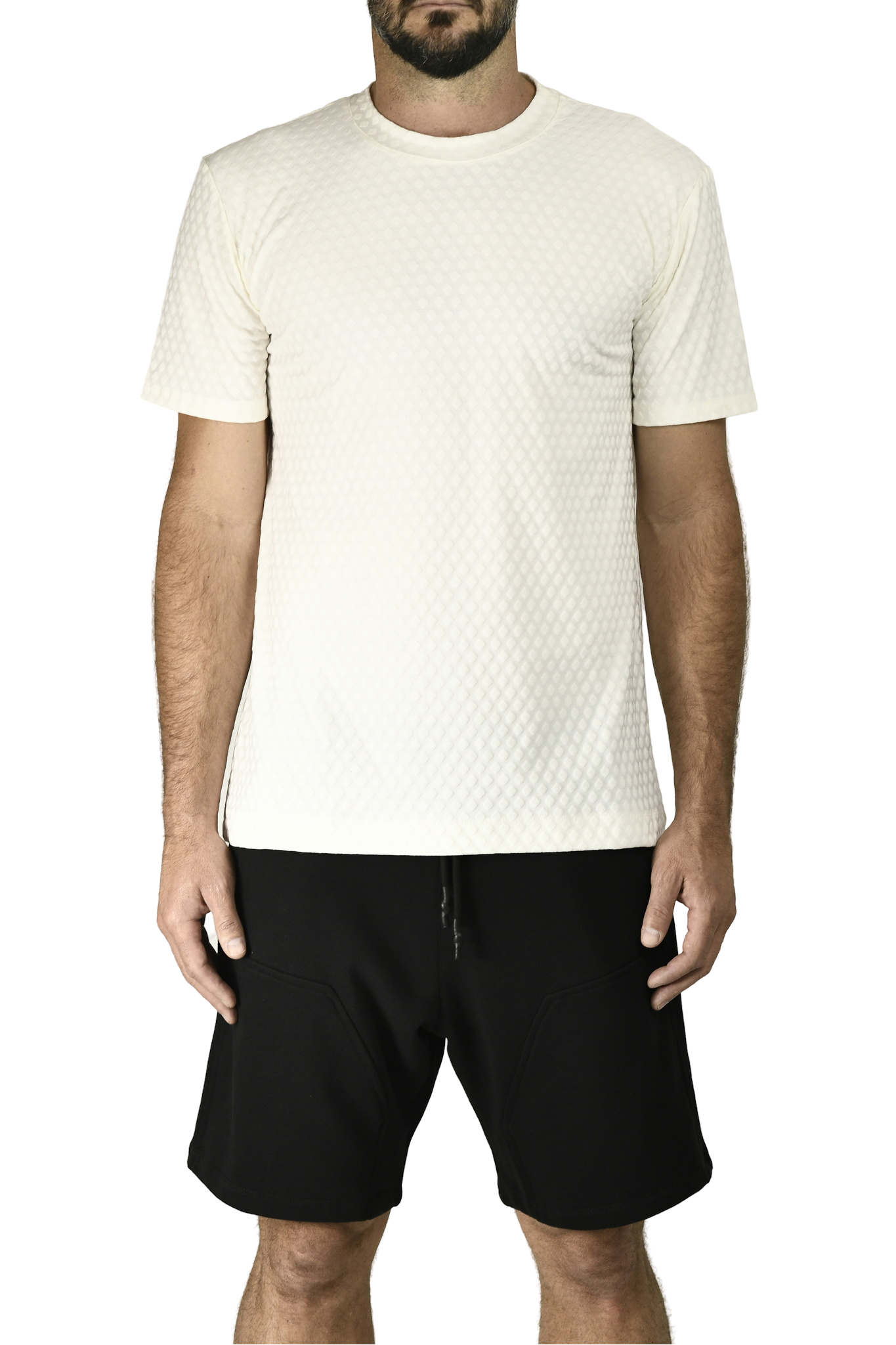 Menswear Cream Diamond Texture T ZG5701