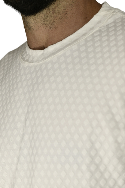 Menswear Cream Diamond Texture T ZG5701